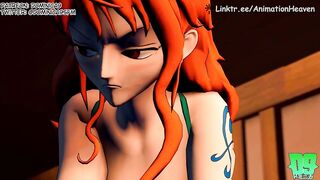 Nami teaches Luffy what sex feels like