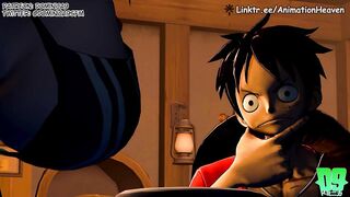 Nami teaches Luffy what sex feels like
