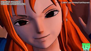Nami Fucks Robin with Hugh Futa Cock