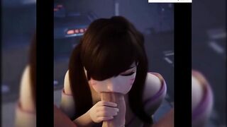 Dva Do Hard Blowjob And Getting Cum In Mouth | Exclusive Overwatch Hentai 4k