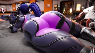 Widowmaker jiggles her huge ass while at target practice