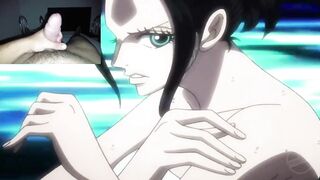 Nami And Nico Robin in the bath uncensored scene of Nami