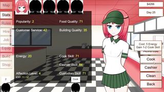 Keep the waitress at work just for the blowjob. Reina