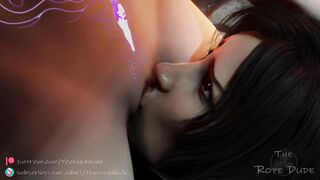 Lara Croft eating Tifa's pussy pov