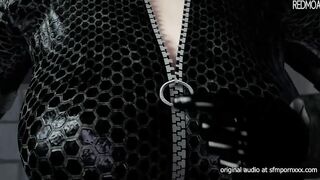 leather dressed milf fuck her slave sfm