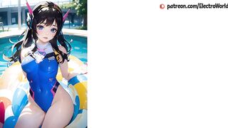 D.va gets full penetration in yoga swimsuit