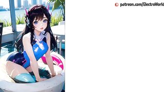 D.va gets full penetration in yoga swimsuit