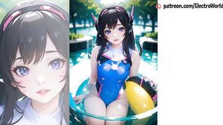 D.va gets full penetration in yoga swimsuit