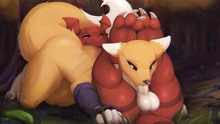 Renamon x Guilmon Pokemon Furry Yiff Hentai Animation by Zonkpunch
