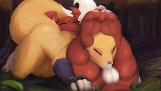 Renamon x Guilmon Pokemon Furry Yiff Hentai Animation by Zonkpunch