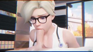 Super Blonde Girl From Overwatch Take Cum on Face!