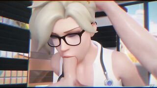 Super Blonde Girl From Overwatch Take Cum on Face!