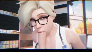 Super Blonde Girl From Overwatch Take Cum on Face!