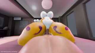 Furry stepmother Renamon having hard sex