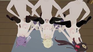 [MMD]Genshin Impact Hutao Lumine Keqing missionary position