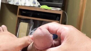 masturbation スマホ自撮りオナニー 手コキ自慰で溜まったザーメン排出するイケメン変態男子無修正 gay