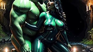 AI Generated Uncensored Anime Images of Sexy Indian Women Elves Fucking with Monsters