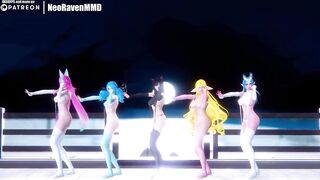 [MMD]CHUNG HA - Stay Tonight (Xayah/Gwen/Ahri/Soraka/Lulusa) [Clothed ver.]