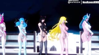 [MMD]CHUNG HA - Stay Tonight (Xayah/Gwen/Ahri/Soraka/Lulusa) [Clothed ver.]