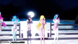 [MMD]CHUNG HA - Stay Tonight (Xayah/Gwen/Ahri/Soraka/Lulusa) [Clothed ver.]