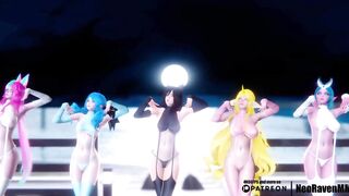 [MMD]CHUNG HA - Stay Tonight (Xayah/Gwen/Ahri/Soraka/Lulusa) [Clothed ver.]