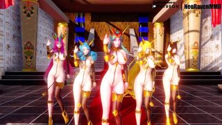[MMD]EXID - Ah Yeah (Soraka/Gwen/Ahri/Xayah/Lulusa) [Strip ver.]