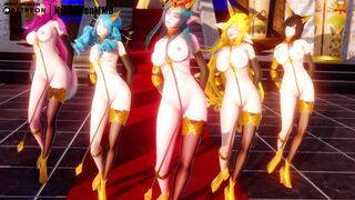 [MMD]EXID - Ah Yeah (Soraka/Gwen/Ahri/Xayah/Lulusa) [Strip ver.]