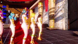 [MMD]EXID - Ah Yeah (Soraka/Gwen/Ahri/Xayah/Lulusa) [Strip ver.]