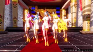 [MMD]EXID - Ah Yeah (Soraka/Gwen/Ahri/Xayah/Lulusa) [Strip ver.]