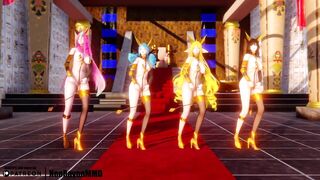 [MMD]EXID - Ah Yeah (Soraka/Gwen/Ahri/Xayah/Lulusa) [Strip ver.]