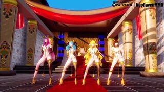 [MMD]EXID - Ah Yeah (Soraka/Gwen/Ahri/Xayah/Lulusa) [Strip ver.]