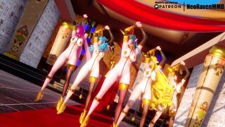 [MMD]EXID - Ah Yeah (Soraka/Gwen/Ahri/Xayah/Lulusa) [Strip ver.]