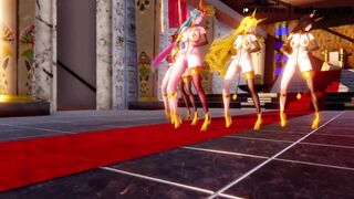 [MMD]EXID - Ah Yeah (Soraka/Gwen/Ahri/Xayah/Lulusa) [Strip ver.]