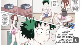 Deku se folla a uraraka mientras planean el regalo de all might