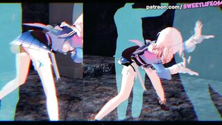 Honkai Star Rail - March 7th Taking It In Pussy And Mouth In Dirty Orgy!