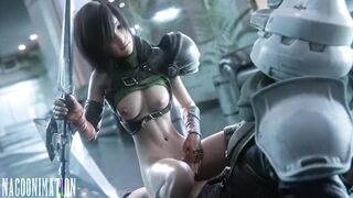 Yuffie showing off her shinobi interrogation technique