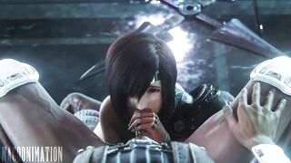 Yuffie showing off her shinobi interrogation technique