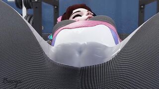 D.va with a personal trainer in gym