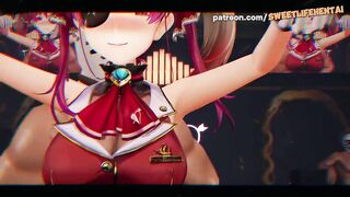 Houshou Marine Virtual YouTuber In Sensual Dance!