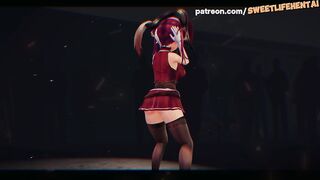 Houshou Marine Virtual YouTuber In Sensual Dance!