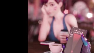 D.VA AND SOMBRA HAVE SOME FUN IN THE CAFE / OVERWATCH HENTAI STORY ANIMATION 60FPS