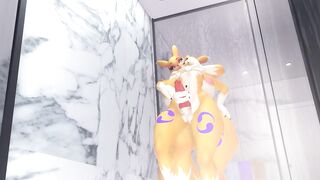 Renamon Anal Cumshot in the Shower - Pokemon 3D Hentai Animation