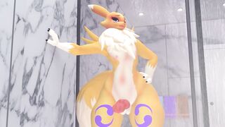 Renamon Anal Cumshot in the Shower - Pokemon 3D Hentai Animation