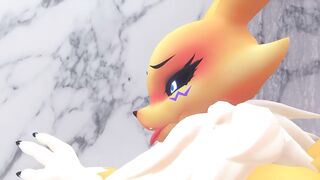 Renamon Anal Cumshot in the Shower - Pokemon 3D Hentai Animation