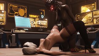 2B Meets A Futapositor (3D Futa Alien Oviposition)
