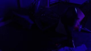 CUM covered with machine-fucking in a state of restricted breathing