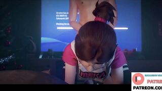 Dva Amazing Doggy Style Fucking On Christmas And Creampie | Overwatch Hentai 4k 60fps