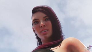 Giantess masturbates with city bus!