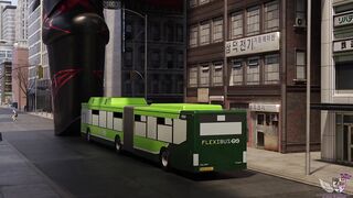 Giantess masturbates with city bus!