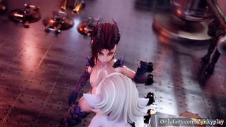 The elven secret and the dragon with her two cocks